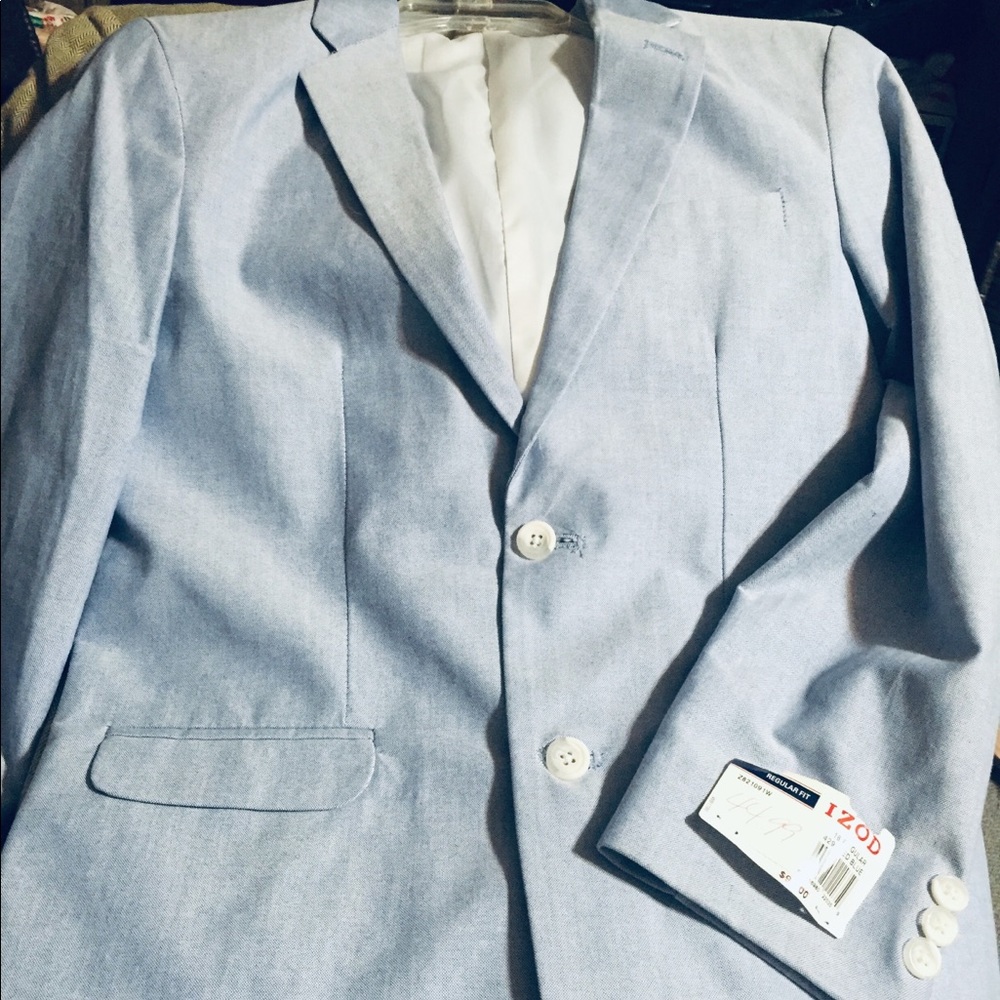 Medium blue blazer, Izod 100% cotton!